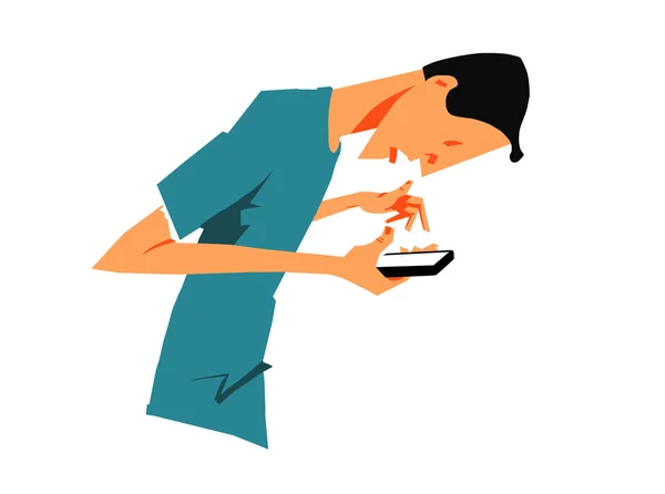 adam akıllı telefon ile