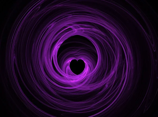 Abstract purple and black fractal circle on black background — Stock Photo, Image