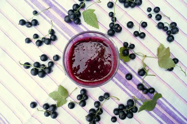 Healthy smoothie from berry of blackcurrant vitamin drink, summer desserts concept — Stock Photo, Image