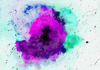 Akrilik soyut Menekşe ve nane arka plan dokulu. Scrapbooking için şablon