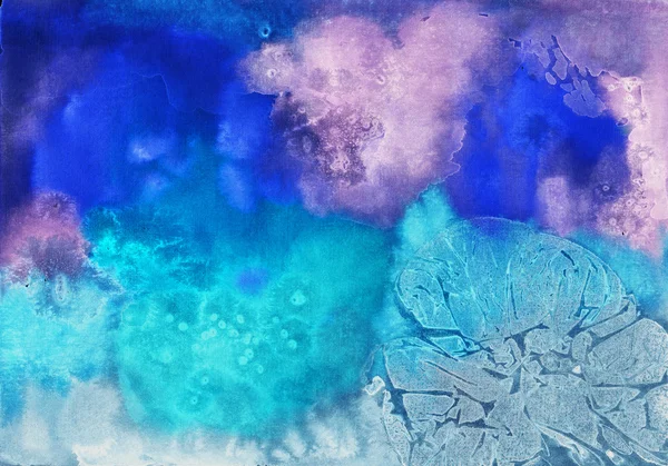 Aquarel abstract geweven blauwe achtergrond. Sjabloon voor design, scrapbooking — Stockfoto