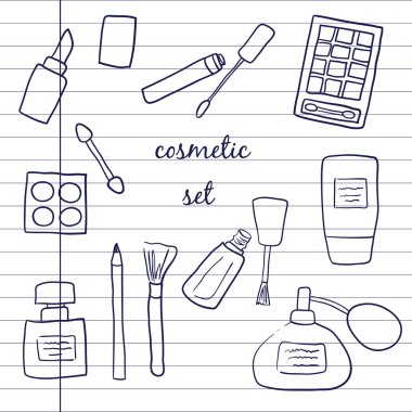 Defter arka plan üzerinde ayarla kozmetik