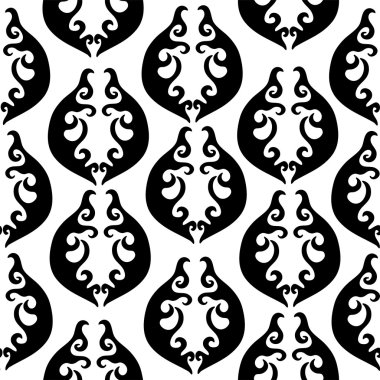 Siyah ve beyaz soyut süsleme ile seamless modeli