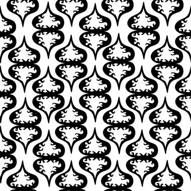 Siyah ve beyaz soyut süsleme ile seamless modeli