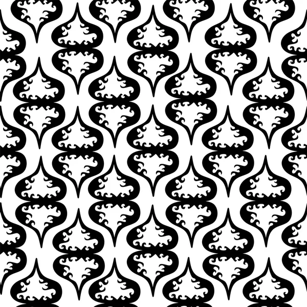Patrón sin costura en blanco y negro con adorno abstracto — Archivo Imágenes Vectoriales