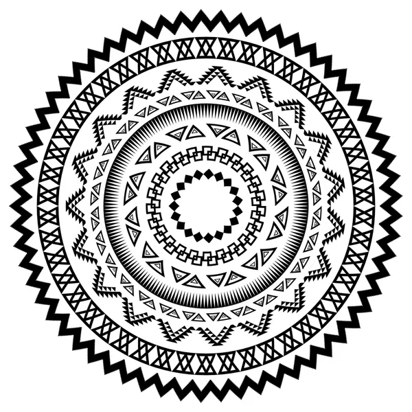 Stammes-ethnischen Vintage runden Hintergrund. aztec Zeichen auf weißem Hintergrund — Stockvektor