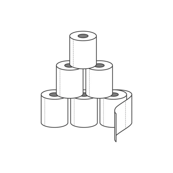 Groupe Rouleaux Papier Hygiénique Isolés Sur Fond Blanc Illustration Vectorielle — Image vectorielle