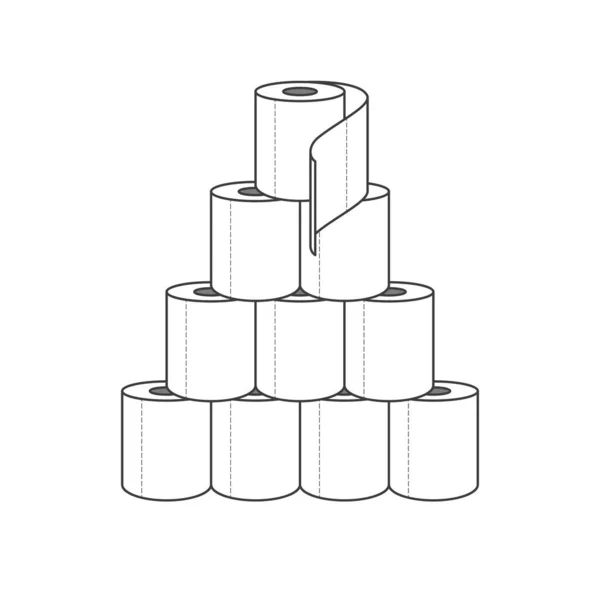 Groupe Rouleaux Papier Hygiénique Isolés Sur Fond Blanc Illustration Vectorielle — Image vectorielle