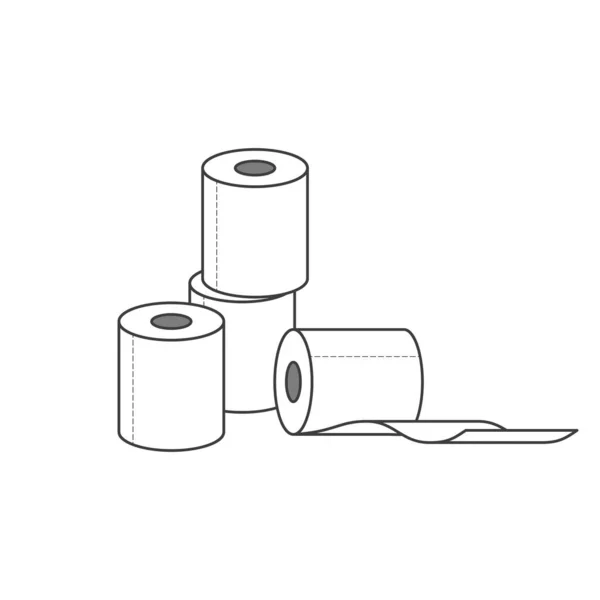 Groupe Rouleaux Papier Hygiénique Isolés Sur Fond Blanc Illustration Vectorielle — Image vectorielle