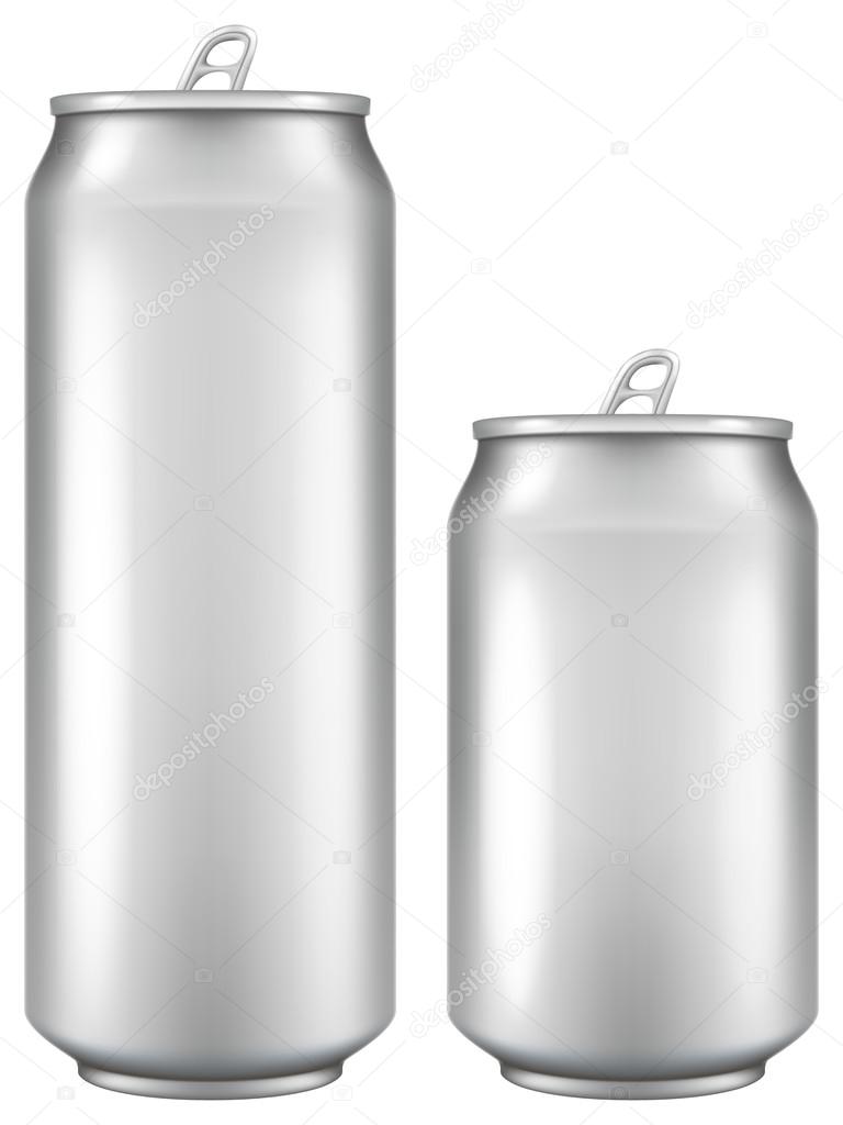 Download Cerveja de alumínio / lata de refrigerante com superfície em branco em dois tamanhos — Vetor de ...