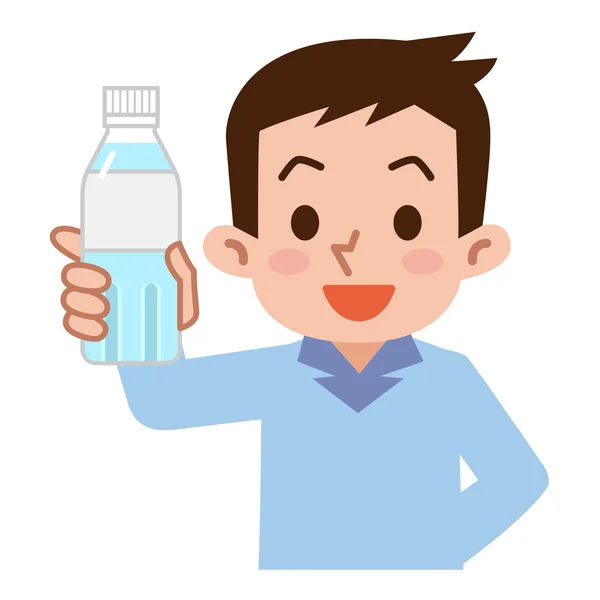 Homens com uma garrafa de água —  Vetores de Stock
