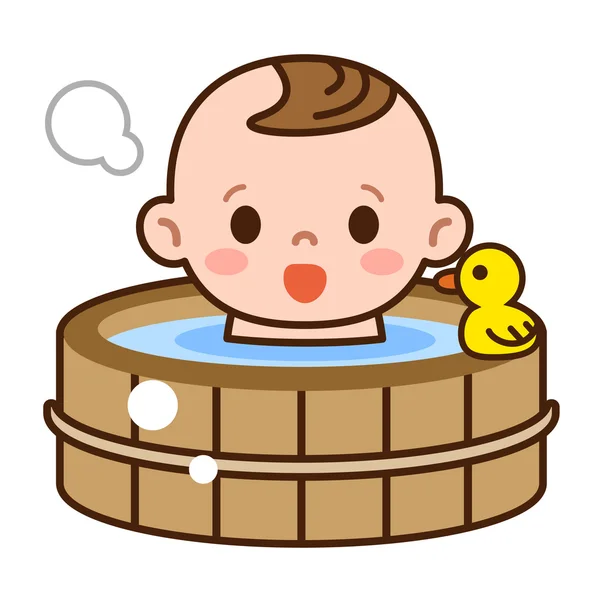 Bébé un bain — Image vectorielle