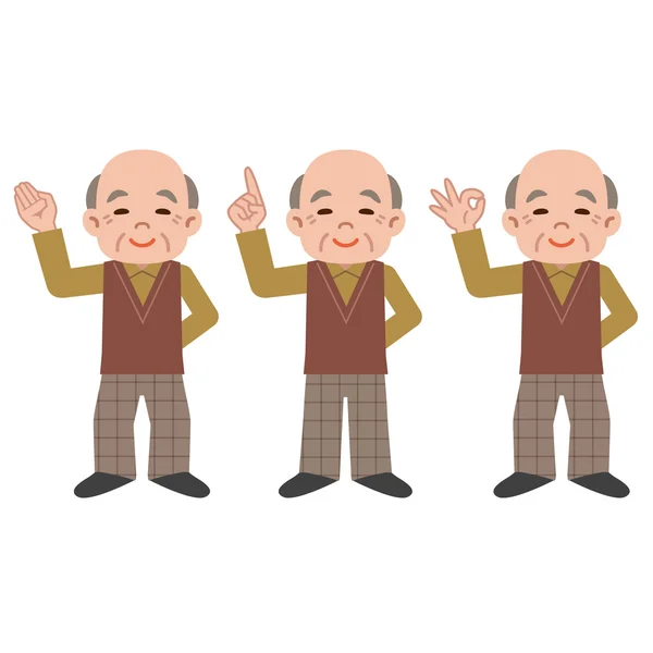 Ältere Männer posieren — Stockvektor