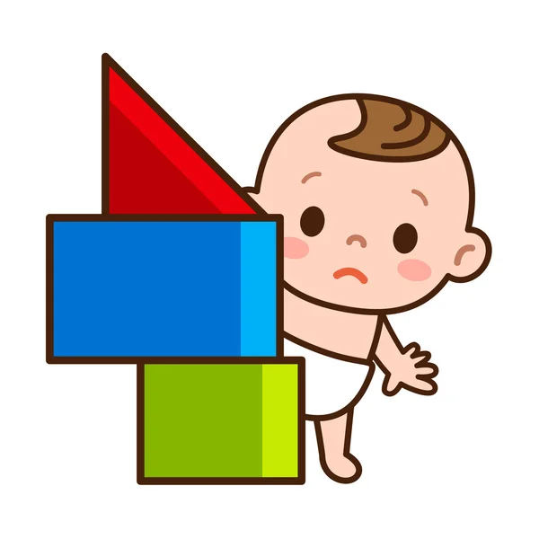 Lindo bebé está oculto — Vector de stock