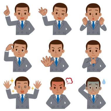 Genç siyah işadamı kümesi