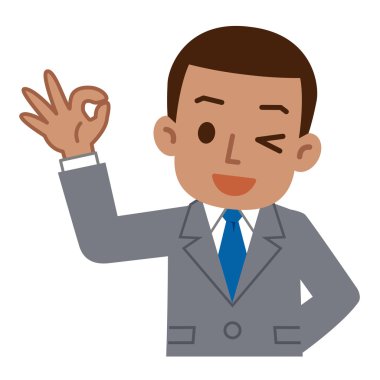 Ok işareti genç siyah iş adamı