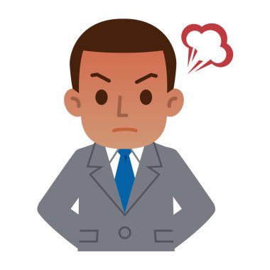 Genç işadamı öfke için siyah