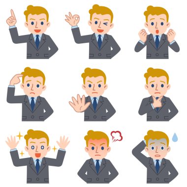 Genç Kafkas işadamı kümesi yüz ifadesi