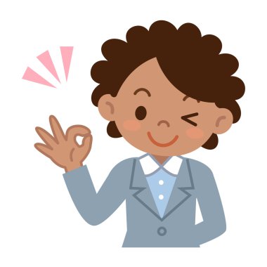 Ok işareti genç siyah iş kadın