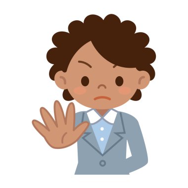 Genç siyah iş kadını inkar