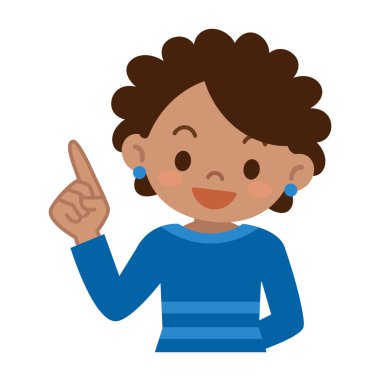 Genç kadın siyah işaret