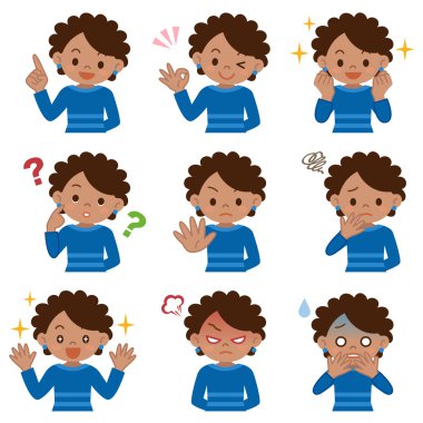 Genç siyah kadın kümesi