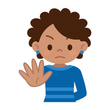 Genç siyah kadın inkar