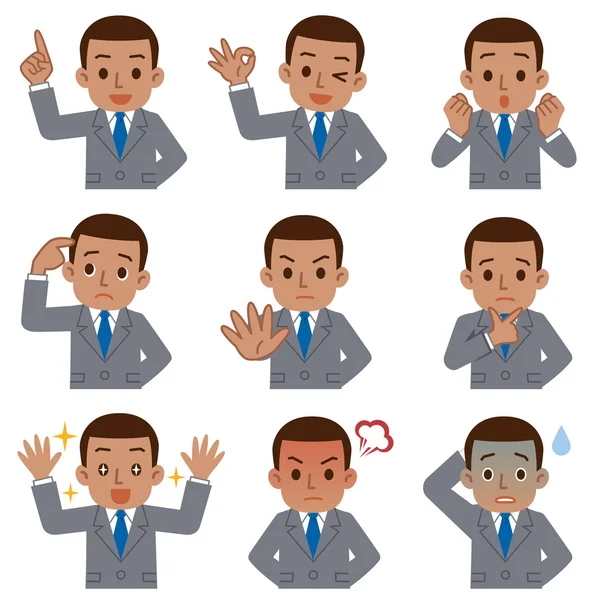 Genç siyah işadamı kümesi