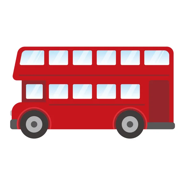 Ilustrasi vektor bus merah london diisolasi pada latar belakang putih - Stok Vektor