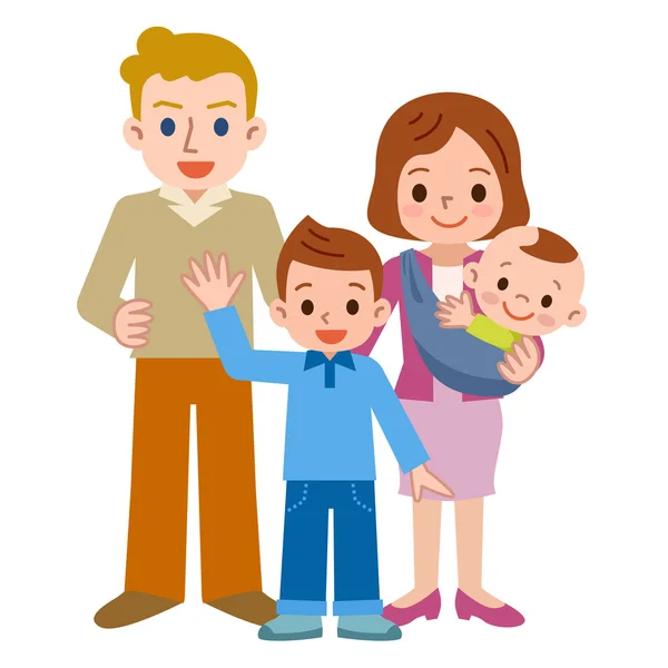 Sonrisa de una familia feliz — Vector de stock