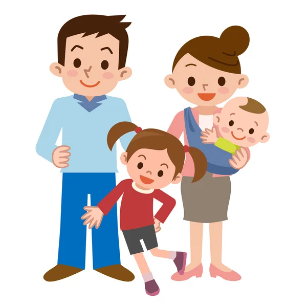 Sonrisa de una familia feliz — Vector de stock