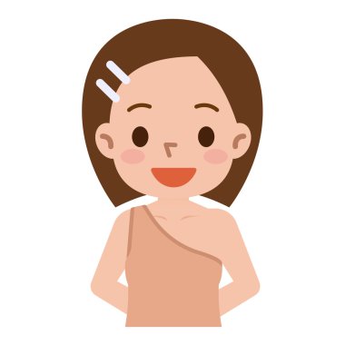 Gülümsemek kadın izleri gizlemek için giysiler giyiyor