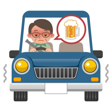 Men who drink driving clipart