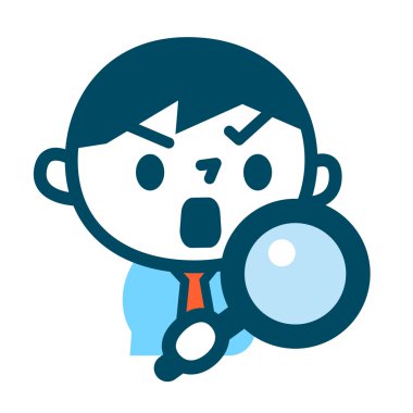 Büyüteç camı keşfetmek için iş adamları