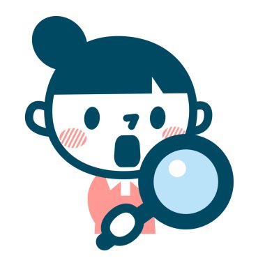 Büyüteç ile keşfetmek için genç kadın