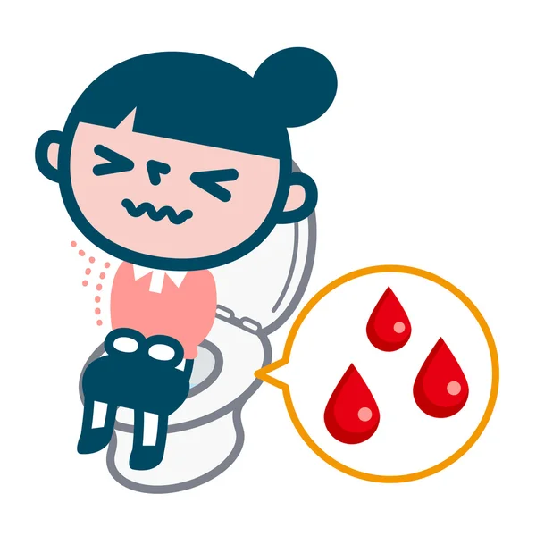 Γυναίκα που αιμορραγία αιμορροΐδες — Διανυσματικό Αρχείο