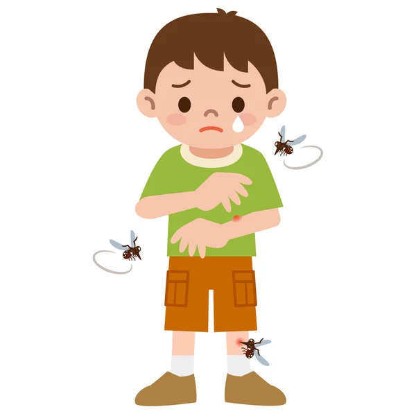 Boy was stabbed in the mosquito — Stock Vector