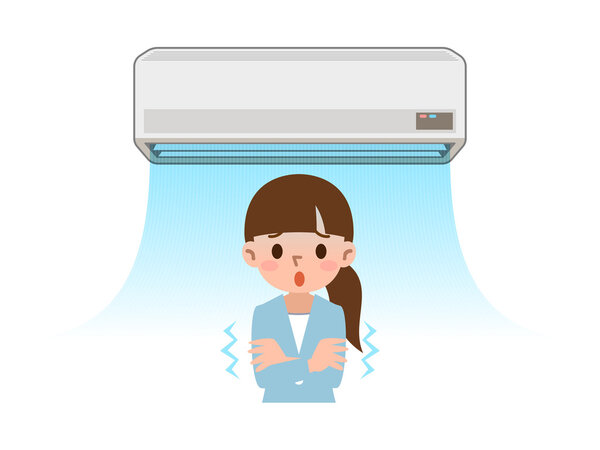 Cold want women to air conditioning of the wind