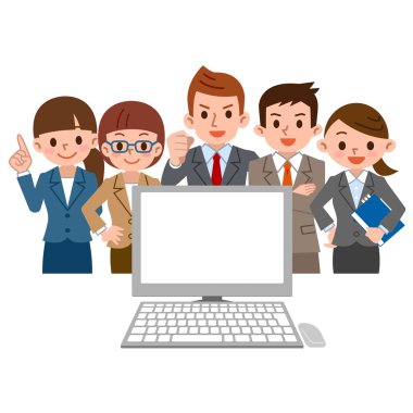 ofis çalışanı toplar ve Pc vasıl görünüyor