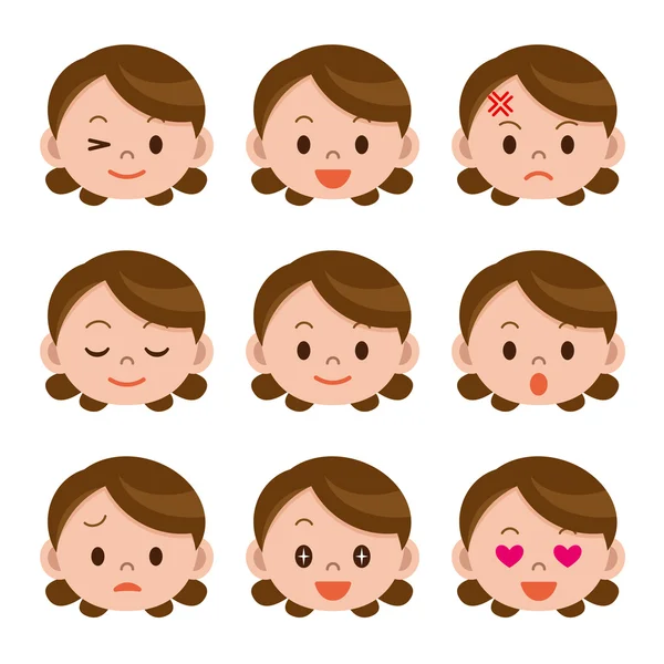 Facial expression of the woman — Stock Vector