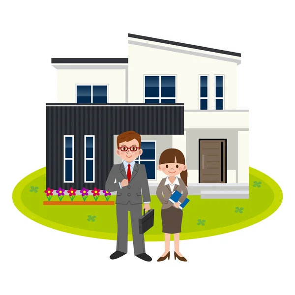 Vendedor de vivienda — Vector de stock