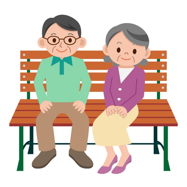 Ευτυχισμένο ζευγάρι ηλικιωμένων — Διανυσματικό Αρχείο