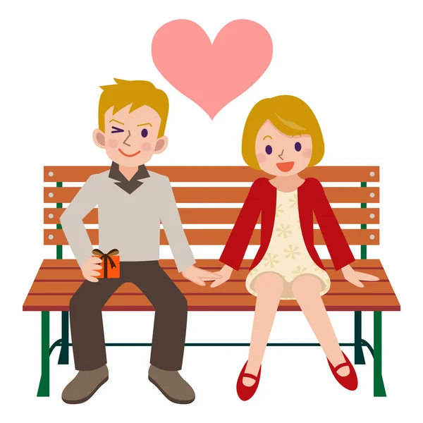 Happy young couple — Stock Vector