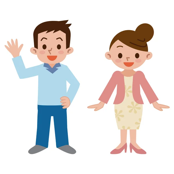 Smiling young couple — Stock Vector