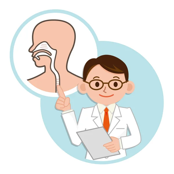 Doctor for a description of the pharynx — Stock Vector