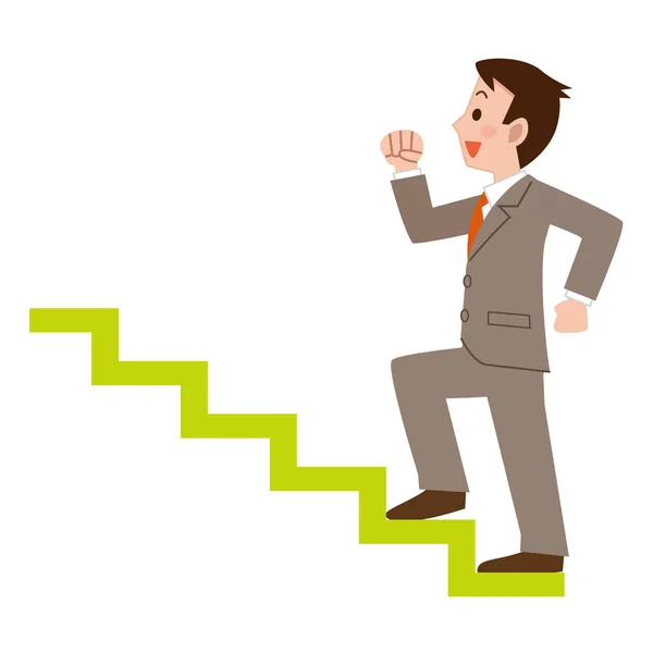 Biznesmen wspinający się po schodach — Wektor stockowy