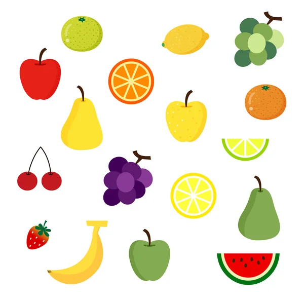 Daftar ilustrasi buah-buahan - Stok Vektor