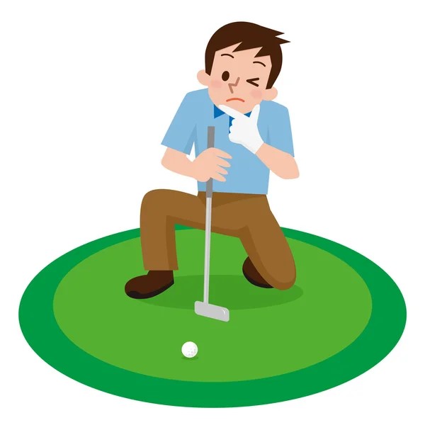 Jóvenes que juegan al golf — Vector de stock