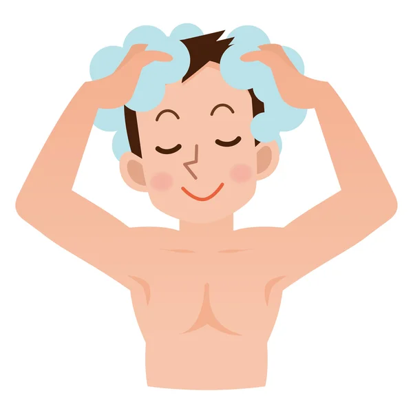 Άνδρες να πλένουν το κεφάλι — Διανυσματικό Αρχείο