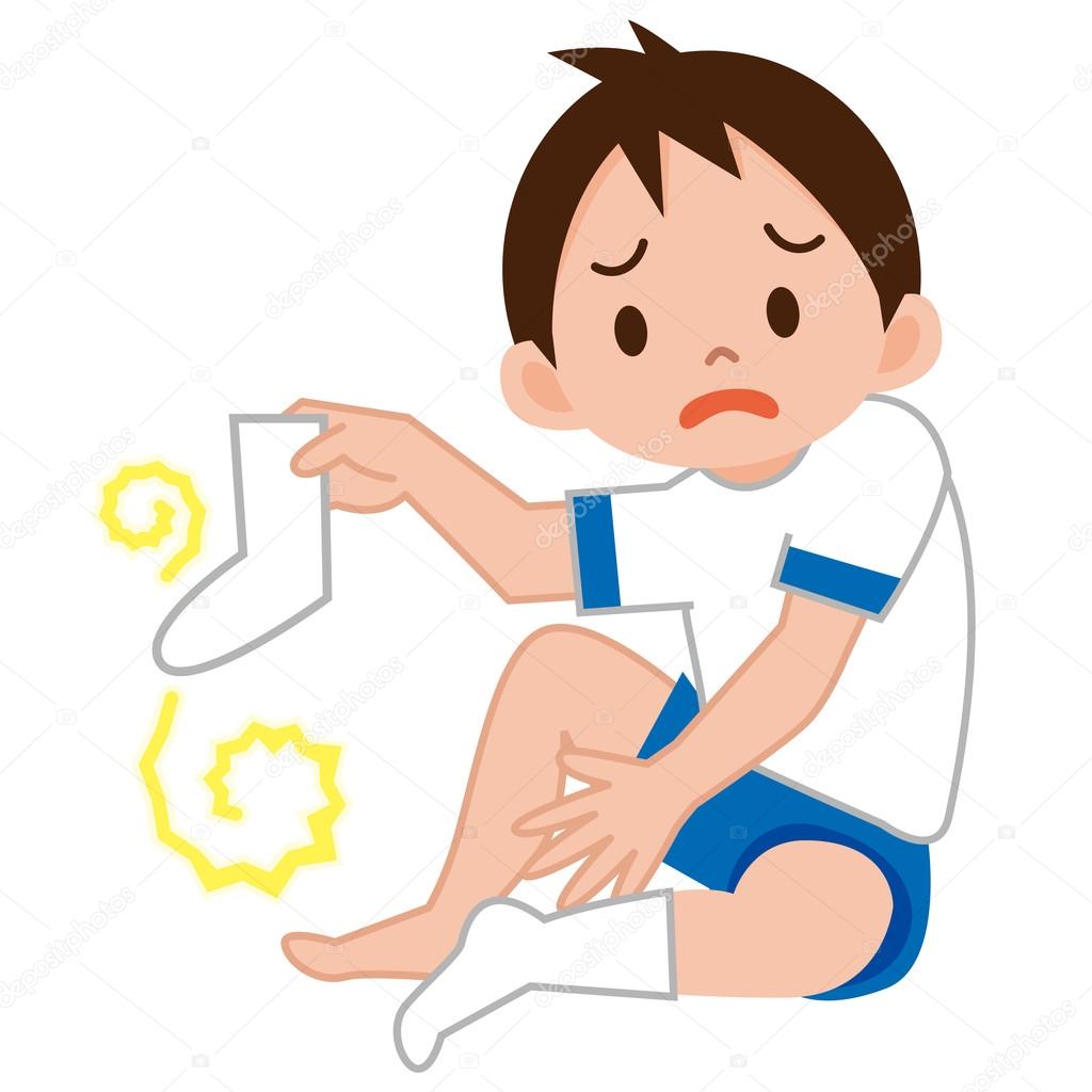 Chico de pies malolientes Ilustración de stock de ©ankomando 124292094